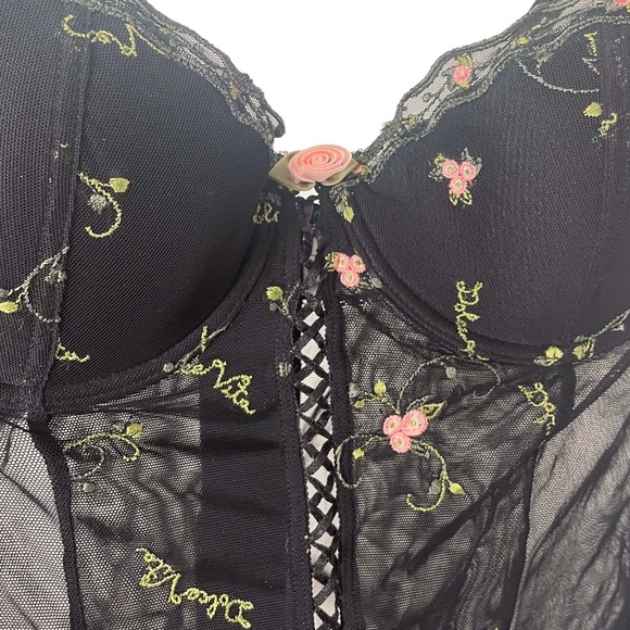 90s Rampage Embroidered Corset Bustier Top - Picture 5 of 9
